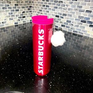 Starbucks, Holiday 2023 SS 12oz Tumbler with Pom Pom Brand New